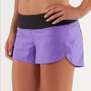 Purple lululemon running shorts